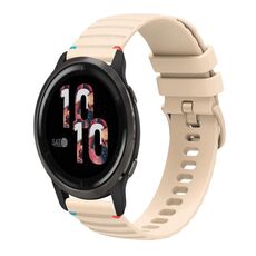 Per Garmin Venu 2 Wavy Dotted Stitched 22mm Cinturino in silicone (color crema)