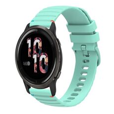 Per Garmin Venu 2 Wavy Dots Stitched 22mm cinturino in silicone (verde acqua)