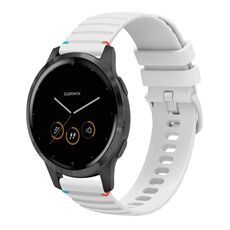 Per Garmin Vivoactive 4 Cinturino in silicone ondulato punteggiato cucito da 22 mm (bianco)