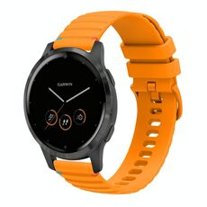 Per Garmin Vivoactive 4 Wavy Dots Stitched 22mm cinturino in silicone (giallo ambra)