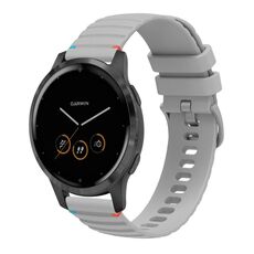 Per Garmin Vivoactive 4 cinturino in silicone ondulato punteggiato cucito da 22 mm (grigio)