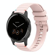 Per Garmin Vivoactive 4 cinturino in silicone ondulato punteggiato cucito da 22 mm (rosa)