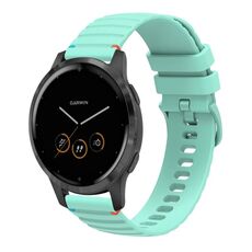 Per Garmin Vivoactive 4 cinturino in silicone ondulato punteggiato cucito da 22 mm (verde acqua)