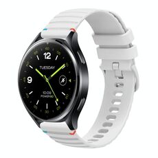 Per Xiaomi Watch 2 Cinturino in silicone ondulato punteggiato cucito da 22 mm (bianco)