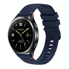 Per Xiaomi Watch 2 cinturino in silicone ondulato punteggiato cucito da 22 mm (blu navy)