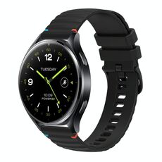 Per Xiaomi Watch 2 Cinturino in silicone ondulato punteggiato cucito da 22 mm (nero)