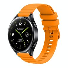 Per Xiaomi Watch 2 Cinturino in silicone ondulato punteggiato cucito da 22 mm (giallo ambra)