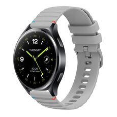 Per Xiaomi Watch 2 Cinturino in silicone ondulato punteggiato cucito da 22 mm (grigio)