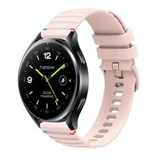 Per Xiaomi Watch 2 Cinturino in silicone ondulato punteggiato cucito da 22 mm (rosa)