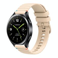 Per Xiaomi Watch 2 Cinturino in silicone ondulato punteggiato cucito da 22 mm (color crema)