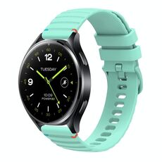 Per Xiaomi Watch 2 Cinturino in silicone ondulato punteggiato cucito da 22 mm (verde acqua)