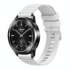 Per Xiaomi Watch S3 Cinturino in silicone ondulato punteggiato cucito da 22 mm (bianco)