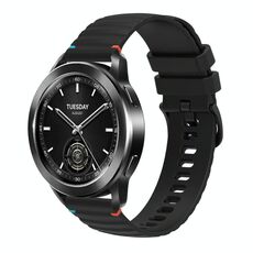 Per Xiaomi Watch S3 Cinturino in silicone ondulato punteggiato cucito da 22 mm (nero)