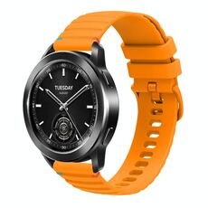 Per Xiaomi Watch S3 Cinturino in silicone ondulato punteggiato cucito da 22 mm (giallo ambra)