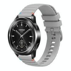 Per Xiaomi Watch S3 Cinturino in silicone ondulato punteggiato cucito da 22 mm (grigio)