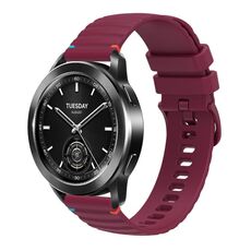 Per Xiaomi Watch S3 Cinturino in silicone ondulato punteggiato cucito da 22 mm (rosso vino)