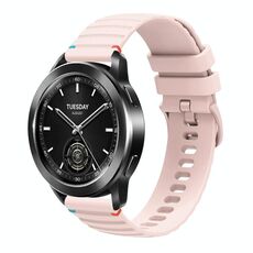 Per Xiaomi Watch S3 Cinturino in silicone ondulato punteggiato cucito da 22 mm (rosa)
