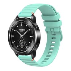 Per Xiaomi Watch S3 Cinturino in silicone ondulato punteggiato cucito da 22 mm (verde acqua)