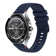 Per Xiaomi Watch 2 Pro Cinturino in silicone ondulato punteggiato cucito da 22 mm (blu navy)