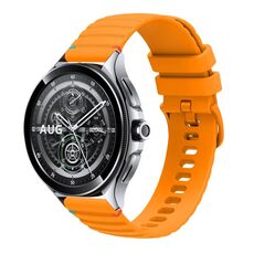 Per Xiaomi Watch 2 Pro Cinturino in silicone ondulato punteggiato cucito da 22 mm (giallo ambra)