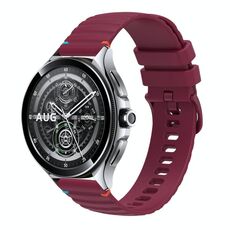 Per Xiaomi Watch 2 Pro cinturino in silicone ondulato punteggiato cucito da 22 mm (rosso vino)