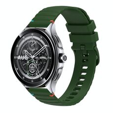Per Xiaomi Watch 2 Pro Cinturino in silicone ondulato punteggiato cucito da 22 mm (verde militare)