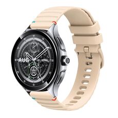 Per Xiaomi Watch 2 Pro Cinturino in silicone ondulato punteggiato cucito da 22 mm (color crema)