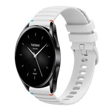 Per Xiaomi Watch S2 Cinturino in silicone ondulato punteggiato cucito da 22 mm (bianco)