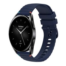Per Xiaomi Watch S2 Cinturino in silicone ondulato punteggiato cucito da 22 mm (blu navy)