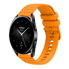 Per Xiaomi Watch S2 Cinturino in silicone ondulato punteggiato cucito da 22 mm (giallo ambra)