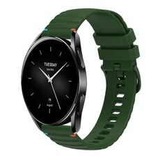 Per Xiaomi Watch S2 Cinturino in silicone ondulato punteggiato cucito da 22 mm (verde militare)