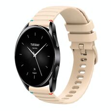 Per Xiaomi Watch S2 Cinturino in silicone ondulato punteggiato cucito da 22 mm (color crema)
