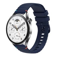 Per Xiaomi Watch S1 Pro cinturino in silicone ondulato punteggiato cucito da 22 mm (blu navy)