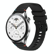 Per Xiaomi Watch S1 Pro Cinturino in silicone ondulato punteggiato cucito da 22 mm (nero)