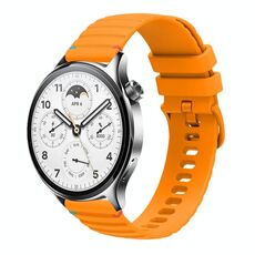 Per Xiaomi Watch S1 Pro Cinturino in silicone ondulato punteggiato cucito da 22 mm (giallo ambra)