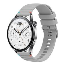 Per Xiaomi Watch S1 Pro Cinturino in silicone ondulato punteggiato cucito da 22 mm (grigio)
