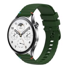 Per Xiaomi Watch S1 Pro Cinturino in silicone ondulato punteggiato cucito da 22 mm (verde militare)