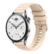 Per Xiaomi Watch S1 Pro Cinturino in silicone ondulato punteggiato cucito da 22 mm (color crema)