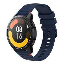 Per Xiaomi Watch S1 Active Wavy Dotted Stitched 22mm Cinturino in silicone (blu navy)