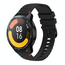 Per Xiaomi Watch S1 Active Wavy Dotted Stitched 22mm Cinturino in silicone (nero)