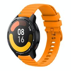 Per Xiaomi Watch S1 Active Wavy Dotted Stitched 22mm Cinturino in silicone (giallo ambra)