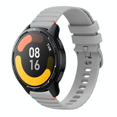 Per Xiaomi Watch S1 Active Wavy Dotted Stitched 22mm Cinturino in silicone (grigio)