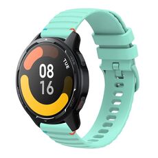 Per Xiaomi Watch S1 Active Wavy Dotted Stitched 22mm Cinturino in silicone (verde acqua)