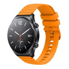 Per Xiaomi Watch S1 Cinturino in silicone ondulato punteggiato cucito da 22 mm (giallo ambra)