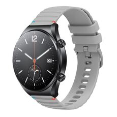 Per Xiaomi Watch S1 Cinturino in silicone ondulato punteggiato cucito da 22 mm (grigio)