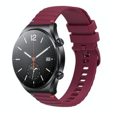 Per Xiaomi Watch S1 Cinturino in silicone ondulato punteggiato cucito da 22 mm (rosso vino)