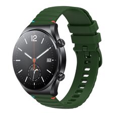 Per Xiaomi Watch S1 Cinturino in silicone ondulato punteggiato cucito da 22 mm (verde militare)