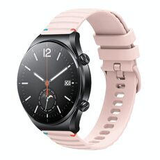 Per Xiaomi Watch S1 Cinturino in silicone ondulato punteggiato cucito da 22 mm (rosa)
