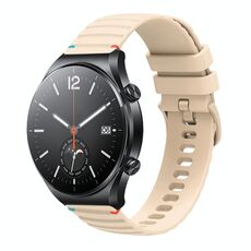 Per Xiaomi Watch S1 Cinturino in silicone ondulato punteggiato cucito da 22 mm (color crema)