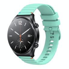 Per Xiaomi Watch S1 Cinturino in silicone ondulato punteggiato cucito da 22 mm (verde acqua)